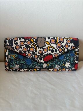GUC - Coach Floral Envelope Wallet in Blue, Red, Pink and Yellow